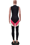 Contrast Color Midriff Yoge Sport Jumpsuit TRS1110