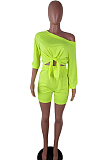 Fashion Casual Bowknot Midriff Two-Piece QQ5102