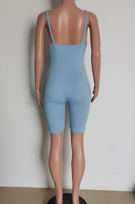 High Waist Narrow Foot Cultivate One's Morality Pit Bar Sexy Sleeveless Slip Romper Shorts HM5435