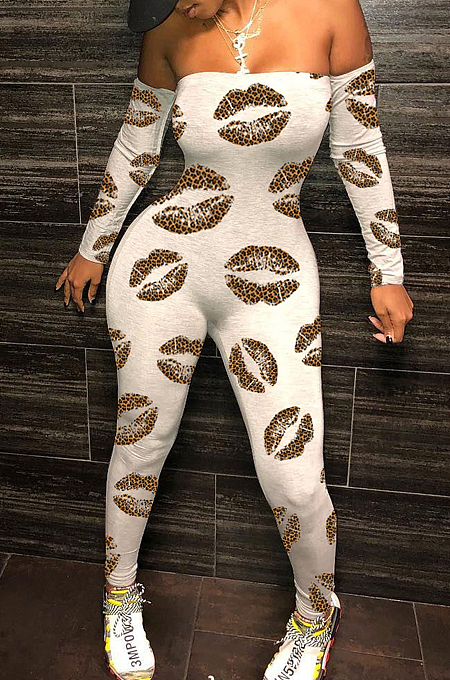 Fashion Sexy Boob Tube Top Long Jumpsuit WY6744