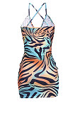 Slip Dress Printing Mid Waist  Mini Dress JZH8031