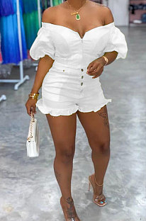 One Shoulder Falbala Casual Two-Pieces MF5167