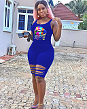 Front Logo Print Tank Romper Jumpusit