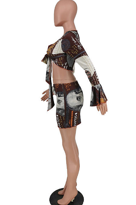 Fashion Casual Printing Skirts Sets PU646