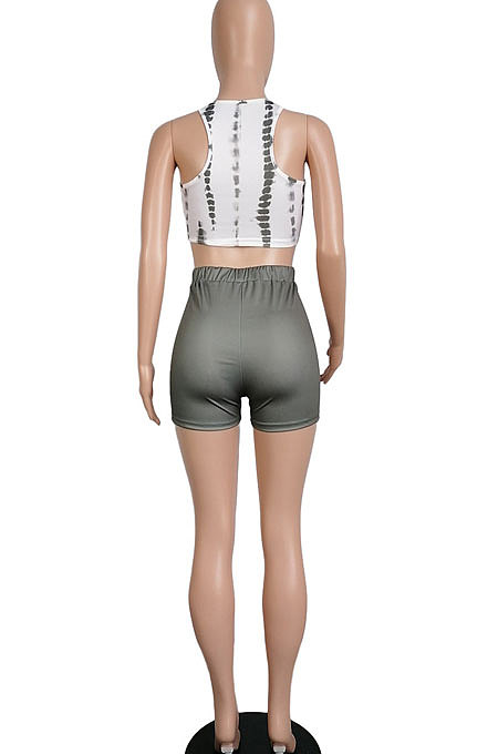 Tie Dye Printing Casual Sport Vest Shorts Sets LML202