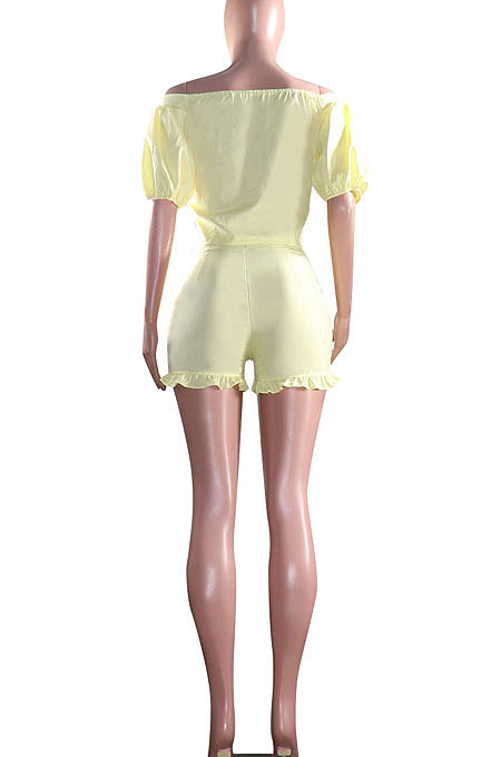 One Shoulder Falbala Casual Two-Pieces MF5167