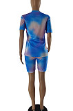 Tie Dye Printing Positioning Wording Trust Smiling Face Simplee Shorts Sets SQ940