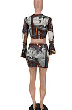 Fashion Casual Printing Skirts Sets PU646