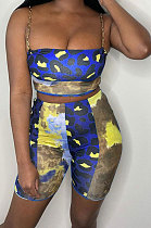 Euramerican Fashion Casual Printing Slip Top Shorts Sets QMQ7027