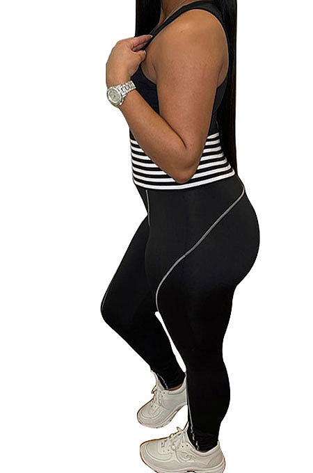 Euramerican Women Casual Printing Sleeveless Bodcon Jumpsuits QMQ8832