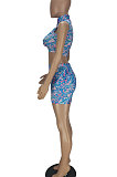 Summer Printing Women Personality Hollow Out Shorts Sets QMQ7021