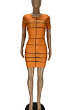 Yellow Printing Mini Dress QMQ7016
