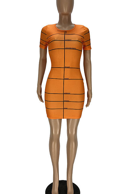Yellow Printing Mini Dress QMQ7016