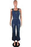 Fashion Personality Spray White Sexy Sling One-Piece Denim Pants JLX6884