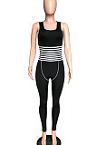 Euramerican Women Casual Printing Sleeveless Bodcon Jumpsuits QMQ8832
