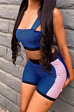 Slip Spliced Casual Small Vest Shorts Sets QMQ7022