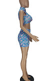 Summer Printing Women Personality Hollow Out Shorts Sets QMQ7021