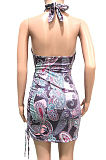 Sexy Print Fashion Colorful Bind Mini Dress BN9264