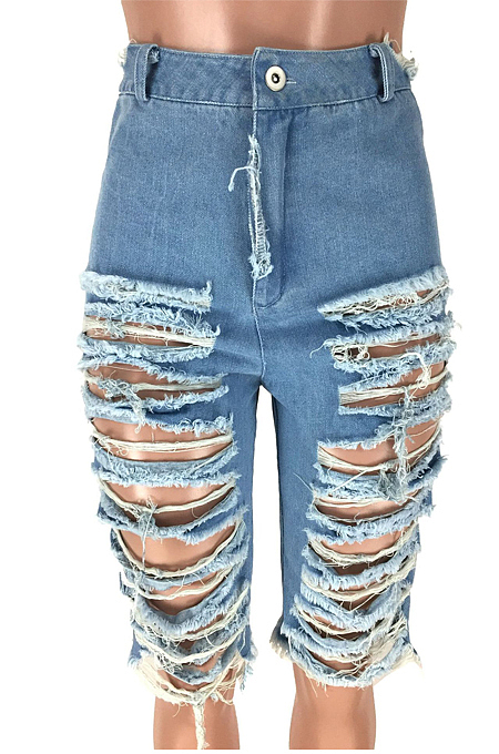 Hole Water Washing A Pair Of Jeans LMM8145