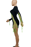 Hollow Out Bandage Prue Color Irregularity Sext Mini Dress SDE2105