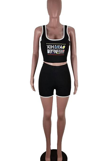Fashion Sport Printing Vest Shorts Sets BLE2254