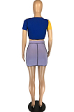 Fashion Colpus Bind Hollow Out Color Matching The Car T-Shirt Skirt Suit LMM8221