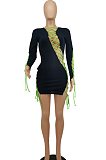 Hollow Out Bandage Prue Color Irregularity Sext Mini Dress SDE2105