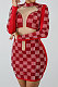 Hot Drilling Cultivate One's Morality Long Sleeve Mini Dress CCY8072