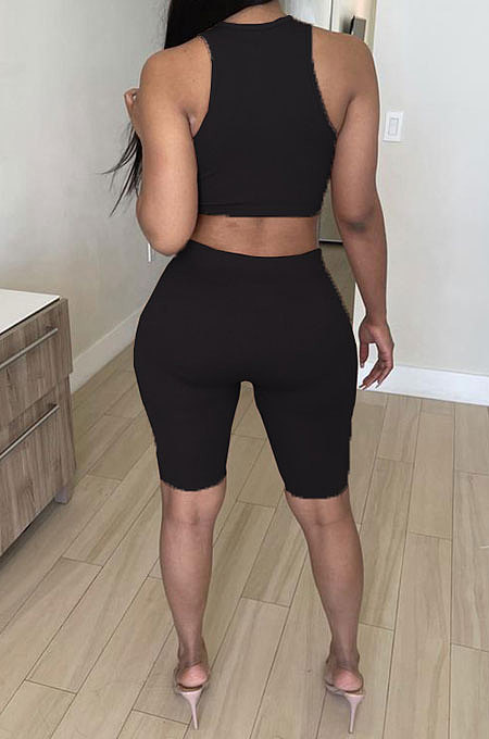 Pure Color Vest Sport Yoga Shorts Sets DY6646