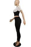 Hole Fashion Joining Together Casual Two-Piece SDE2104