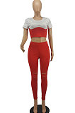 Hole Fashion Joining Together Casual Two-Piece SDE2104