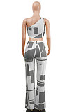 Off Shoulder Bind Rectangles Two-Pieces K6002