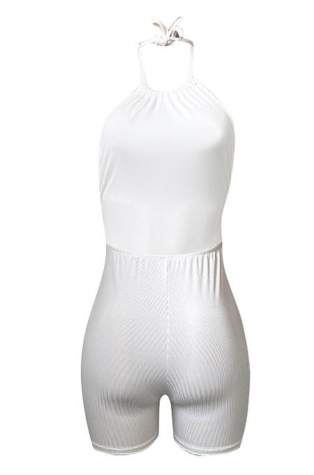 Bind Rib Backless Sexy Romper Shorts NK217