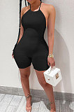 Bind Rib Backless Sexy Romper Shorts NK217