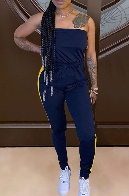 Personality Cultivate One's Morality Mid Waist Bind Jumpsuits LS6389