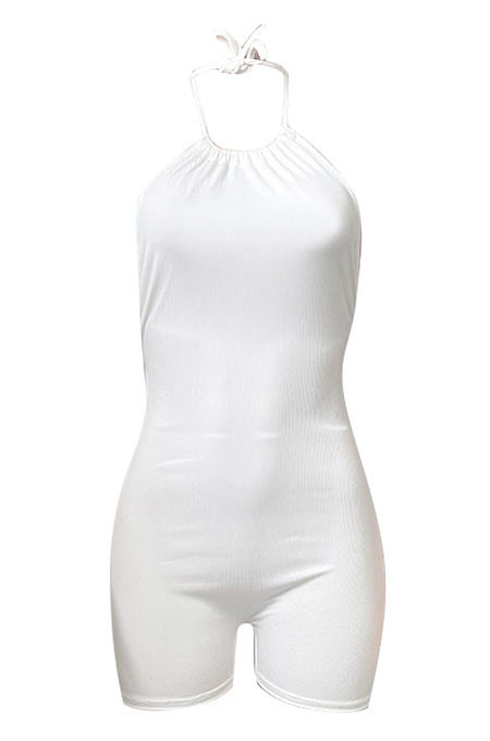 Bind Rib Backless Sexy Romper Shorts NK217