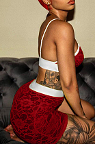 Fashion Sexy Lace Short Sleeve Short Pants Two-Piece YX9272