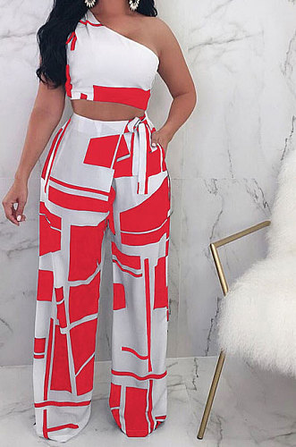 Off Shoulder Bind Rectangles Two-Pieces K6002