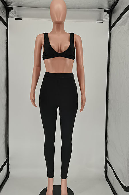 Fashion Sexy Backless Pure Color Pants Sets SMY8075