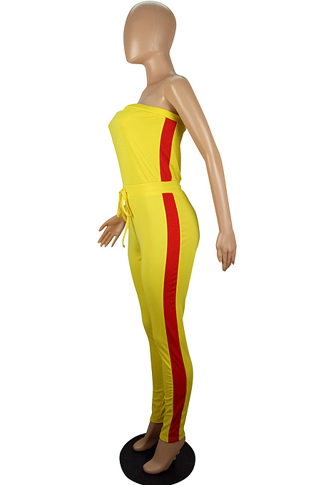 Personality Cultivate One's Morality Mid Waist Bind Jumpsuits LS6389