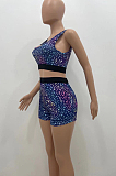 Sexy Print Colorful Pentagram Sport Two-Piece YX9270