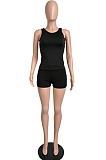 Casual Prue Color Vest T-Shirt Short Pants Two-Piece LML201