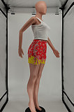 Fashion Casual Sleeveless Positioning Printing Shorts Sets SMY8073
