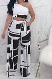 Off Shoulder Bind Rectangles Two-Pieces K6002