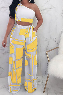 Off Shoulder Bind Rectangles Two-Pieces K6002