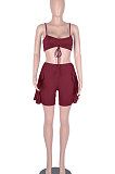 Women Slip Shorts Sets Spring Summer Midriff Backless Sport Two-Pieces WMZ2419