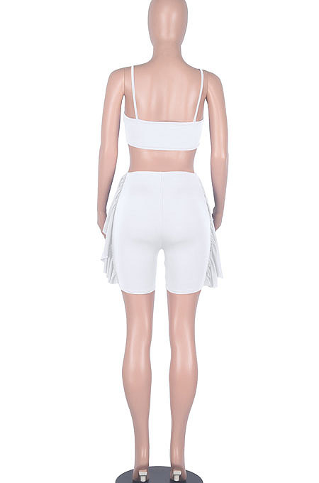 Women Slip Shorts Sets Spring Summer Midriff Backless Sport Two-Pieces WMZ2419