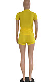 Women Letter Casual Short Sleeve Shorts Two-Pieces DY6605