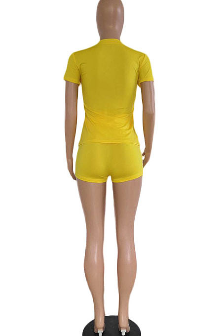 Women Letter Casual Short Sleeve Shorts Two-Pieces DY6605