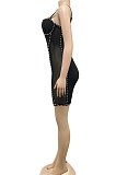 Euramerican Trendy Club Small sling Package Buttocks Sexy Net Yarn Mini Dress XZ5047